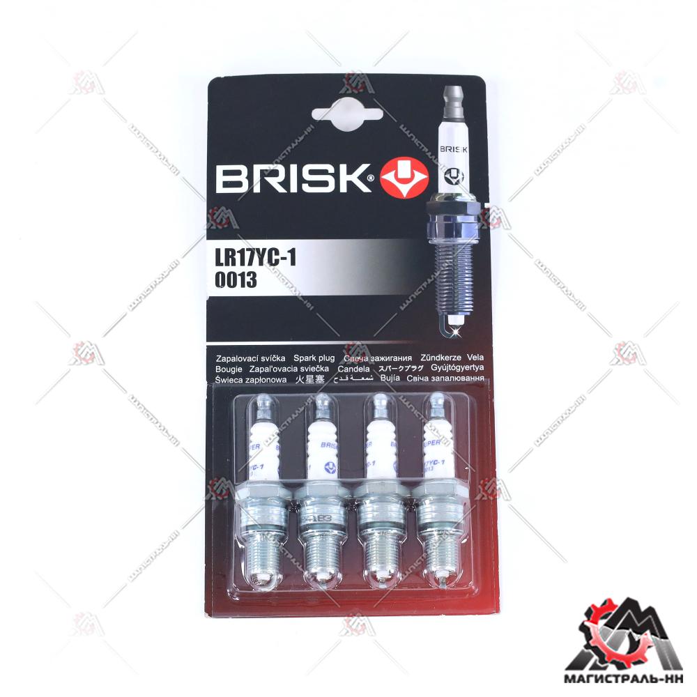 Свеча Brisk DAEWOO Nexia,Matiz,CHEVROLET Aveo,SUPER-R (резистор, мед.эл. бл.4шт.)