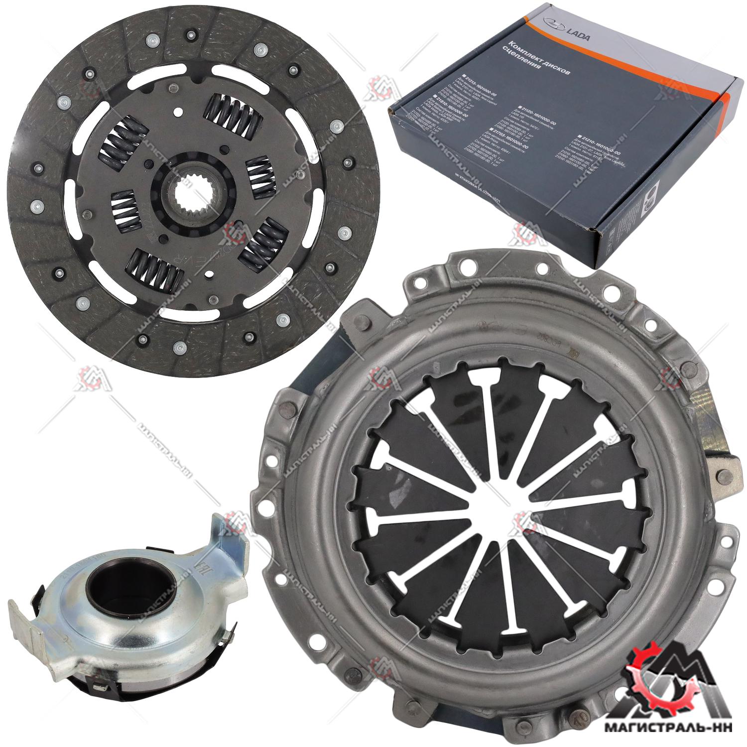 Пакет сцепления (корзина, диск, подш.) ВАЗ-2110 дв.8 кл. (фирм. упак. LADA)