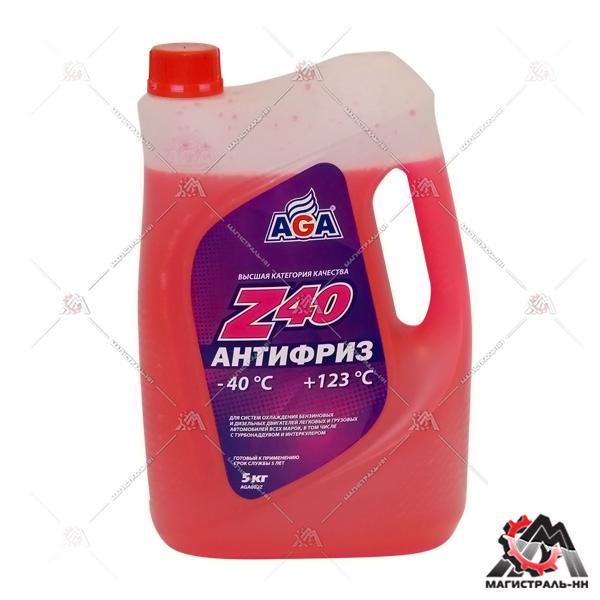 Жидкость охлаждающая "Антифриз" AGA Z-40 красный (-40) 5 л G12