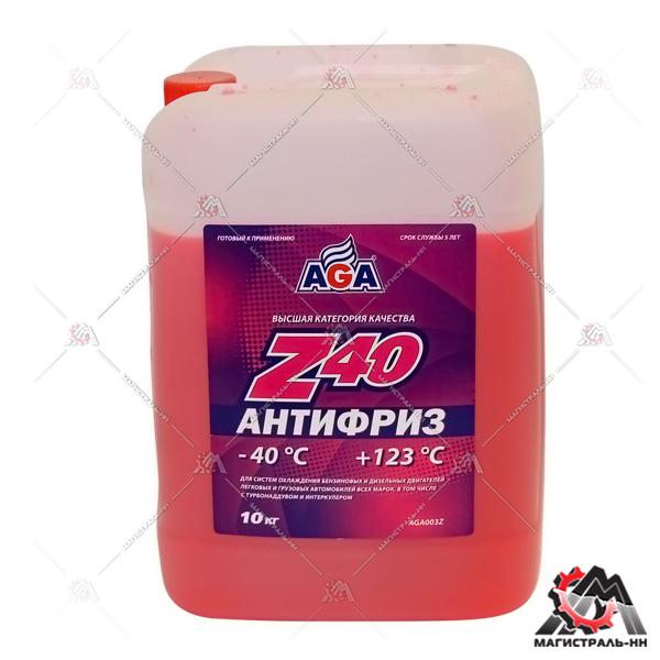 Жидкость охлаждающая "Антифриз" AGA Z-40 красный (-40) 10 л G12