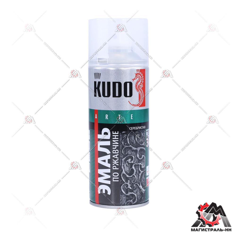 Краска молотковая по ржавчине серебристая аэрозоль KUDO 520 мл