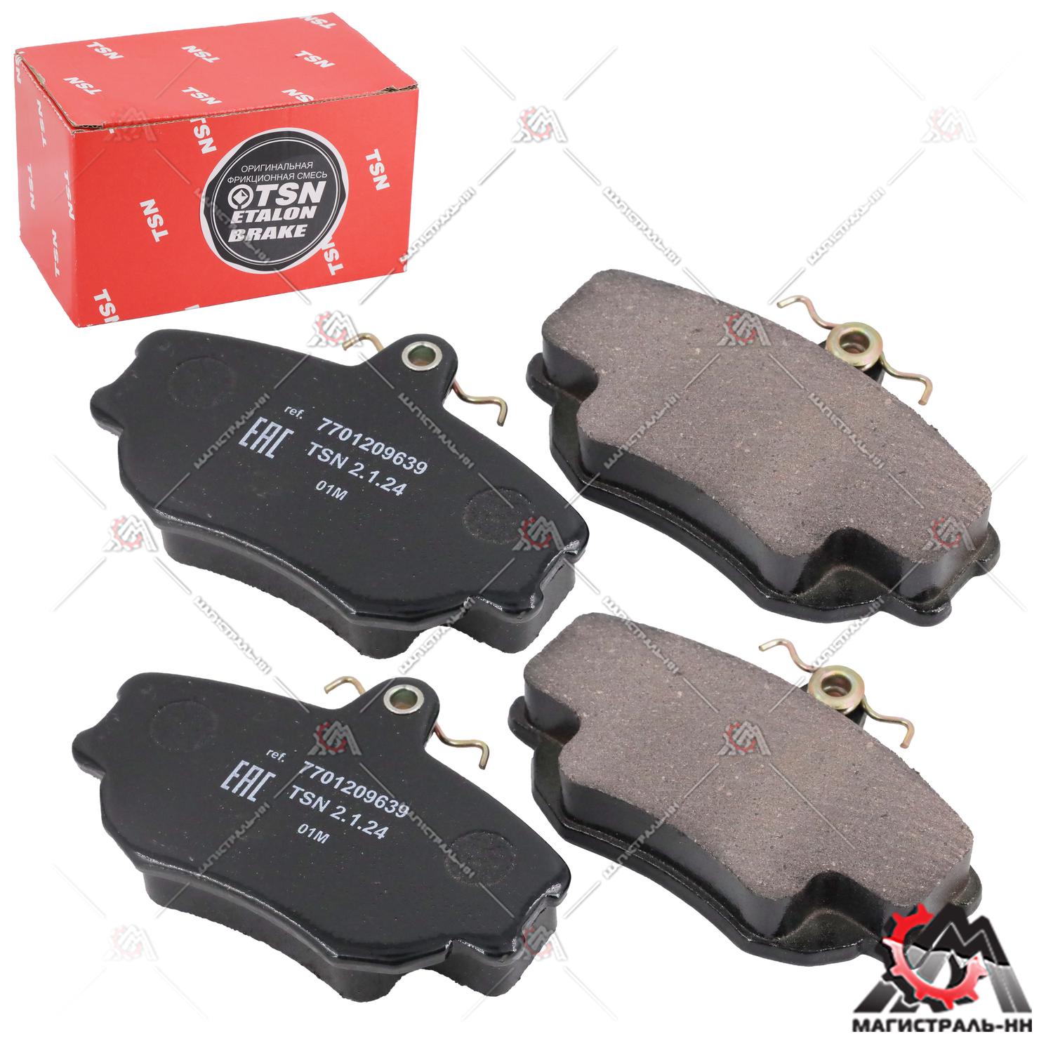 Колодка тормозная передняя (кт.4шт.) RENAULT Clio I II Logan Megane (Renault 7701209639) (Цитрон)
