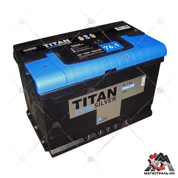 Аккумулятор 6СТ-76.1 TITAN Euro silver п.п. пуск.ток 730 А (278*175*190) клеммы евро