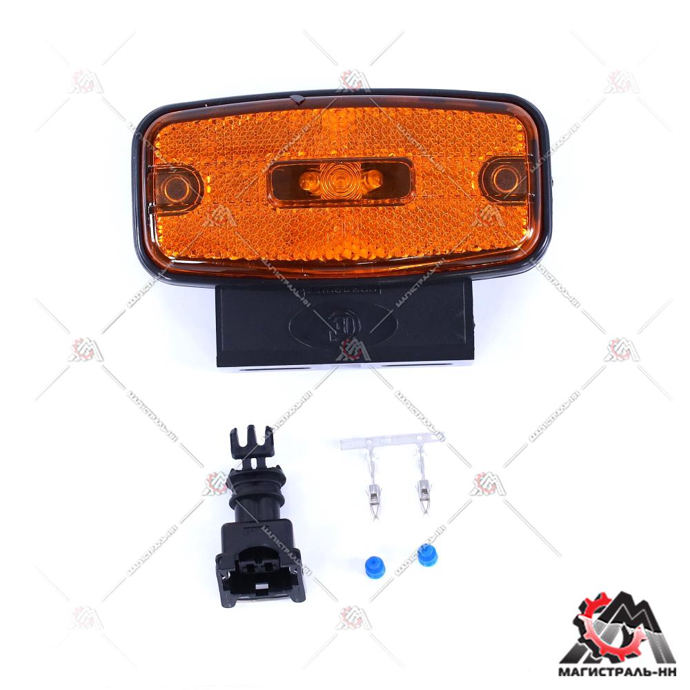 Фонарь габаритный груз,прицеп 12/24В боковой оранж. с кроншт. ЕВРОСВЕТ