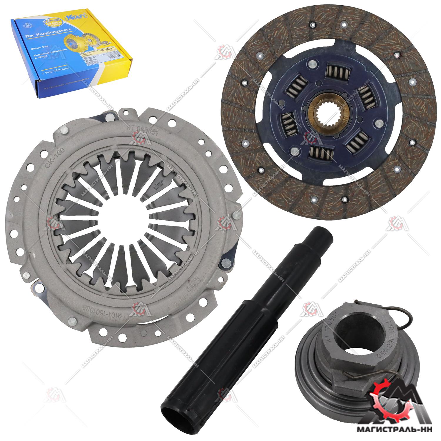 Пакет сцепления (корзина, диск, подш.) ВАЗ-2101-07,2121 KRAFT