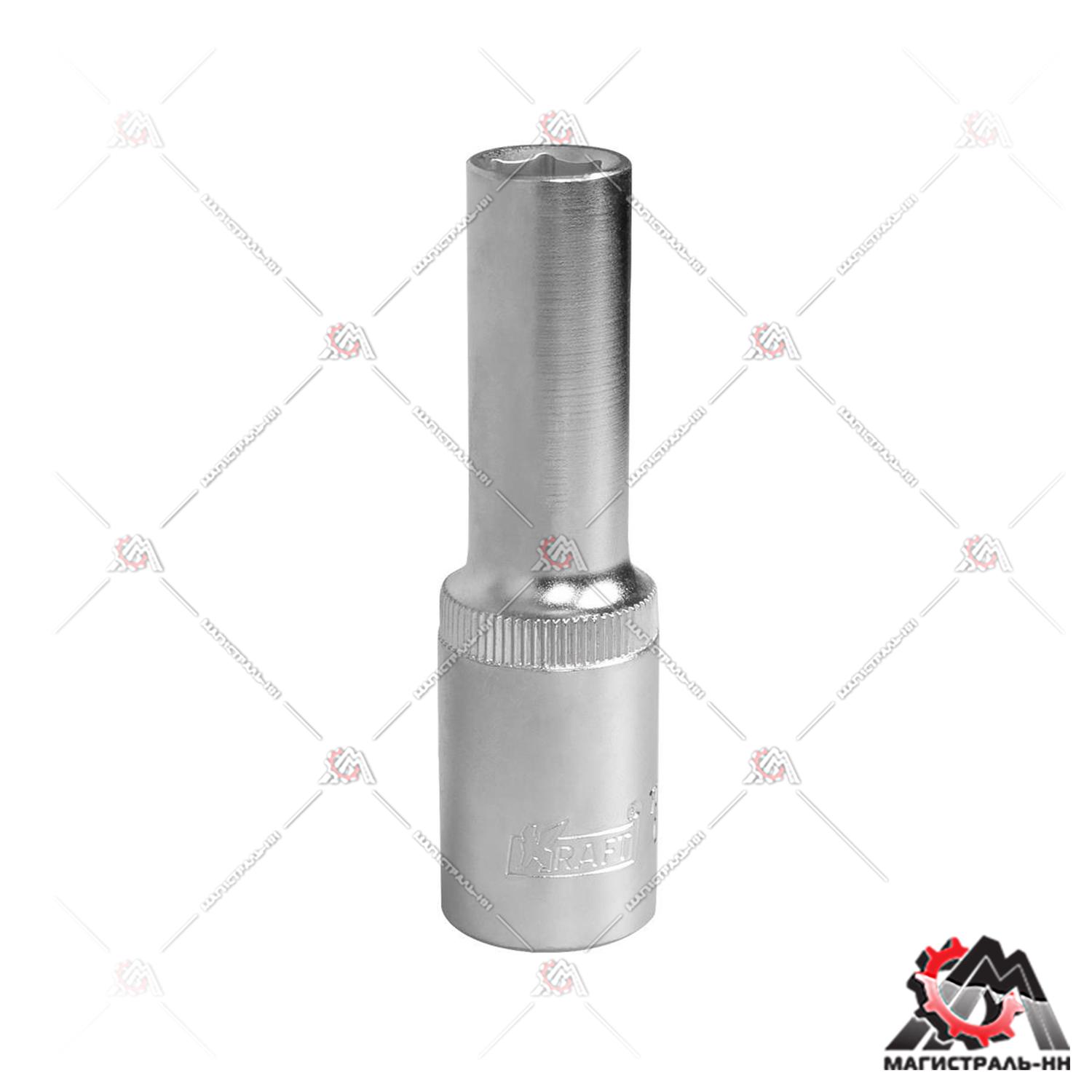 Головка 1/2" 10 мм 6 гранная удлиненная KRAFT