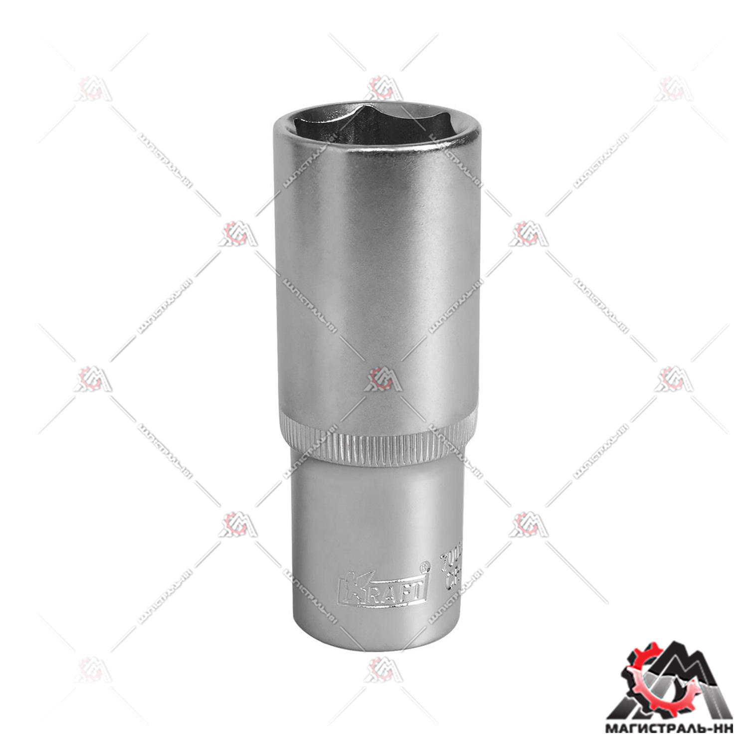 Головка 1/2" 22 мм 6 гранная удлиненная KRAFT