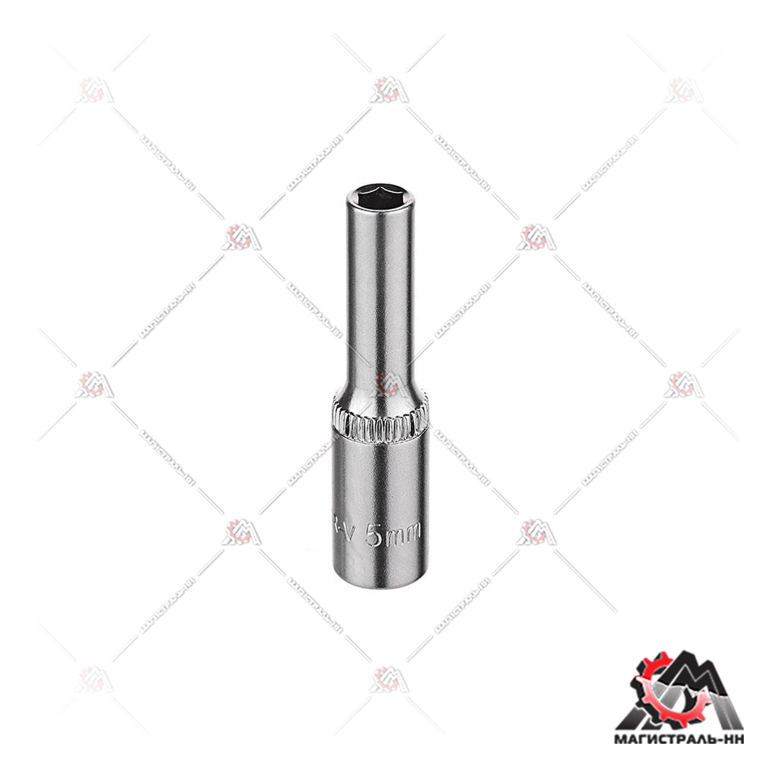 Головка 1/4" 5 мм 6 гранная удлиненная KRAFT