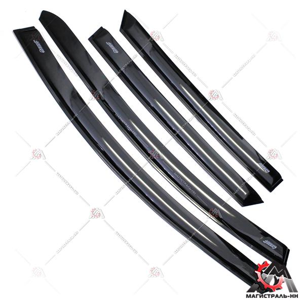Дефлекторы боковых стекол Kia Ceed 2012 хетчбек (кт. 4 шт) (накладные) VORON GLASS