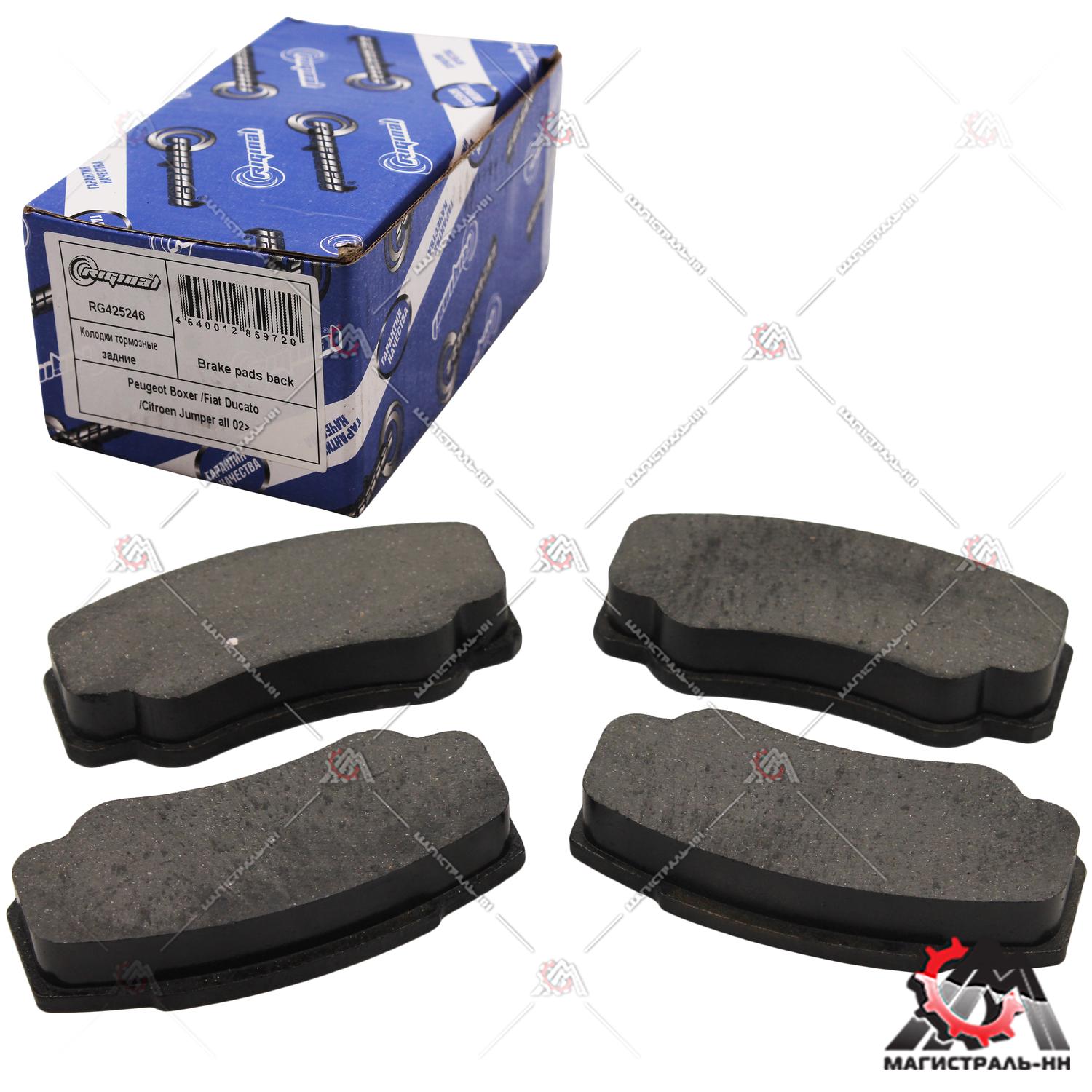 Колодка тормозная задняя (кт.4шт.) Peugeot Boxer,Fiat Ducato,Citroen Jumper all 02> RIGINAL---