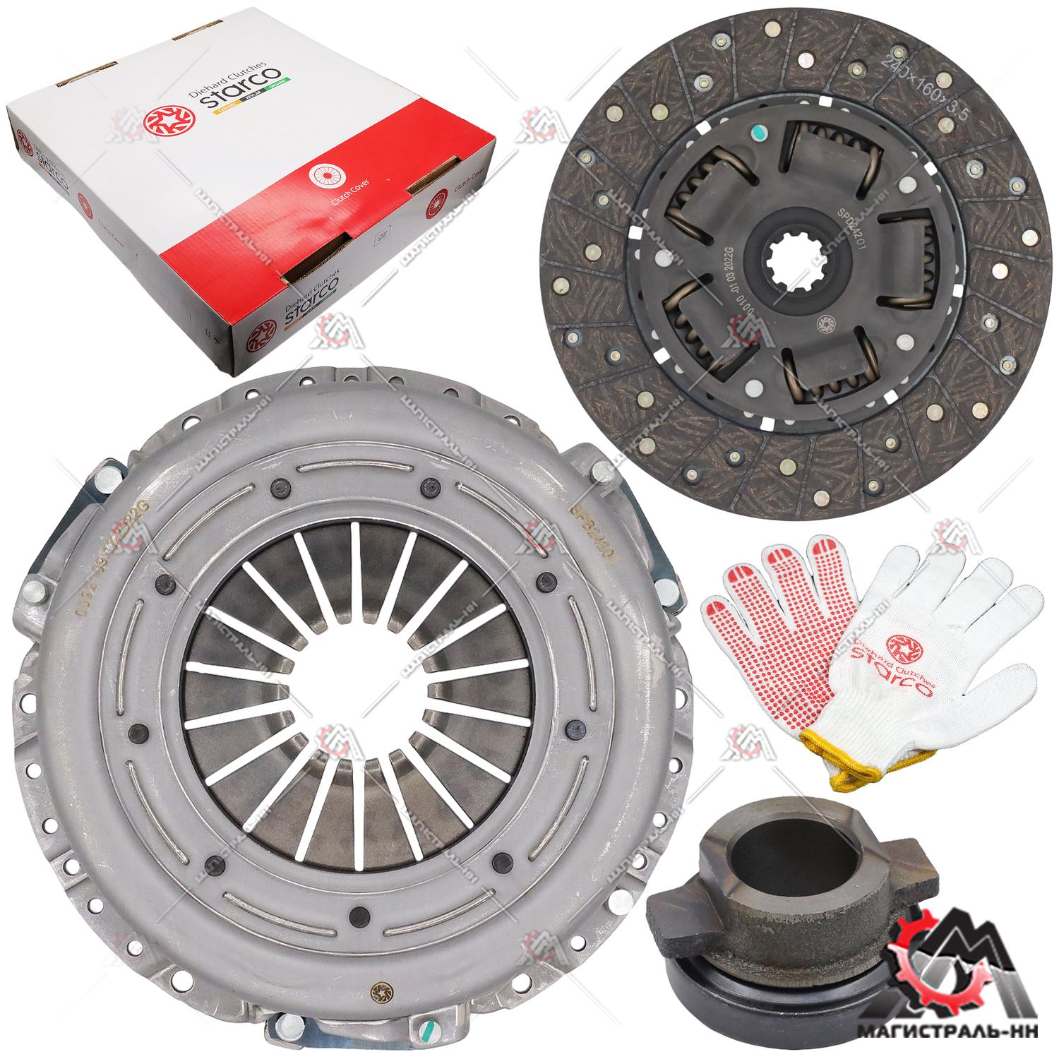 Пакет сцепления (корзина, диск, подш.) дв.402, 406 STARCO