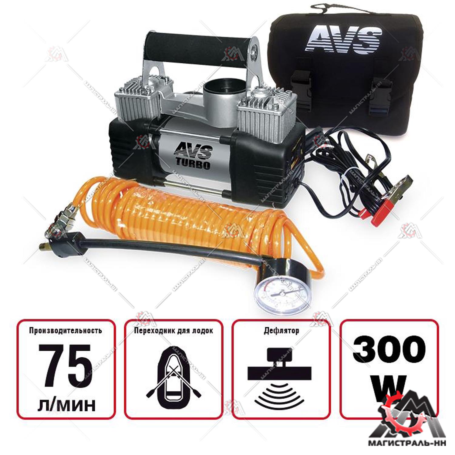 Компрессор 10 атм-75л/мин 12 V KS750D  AVS