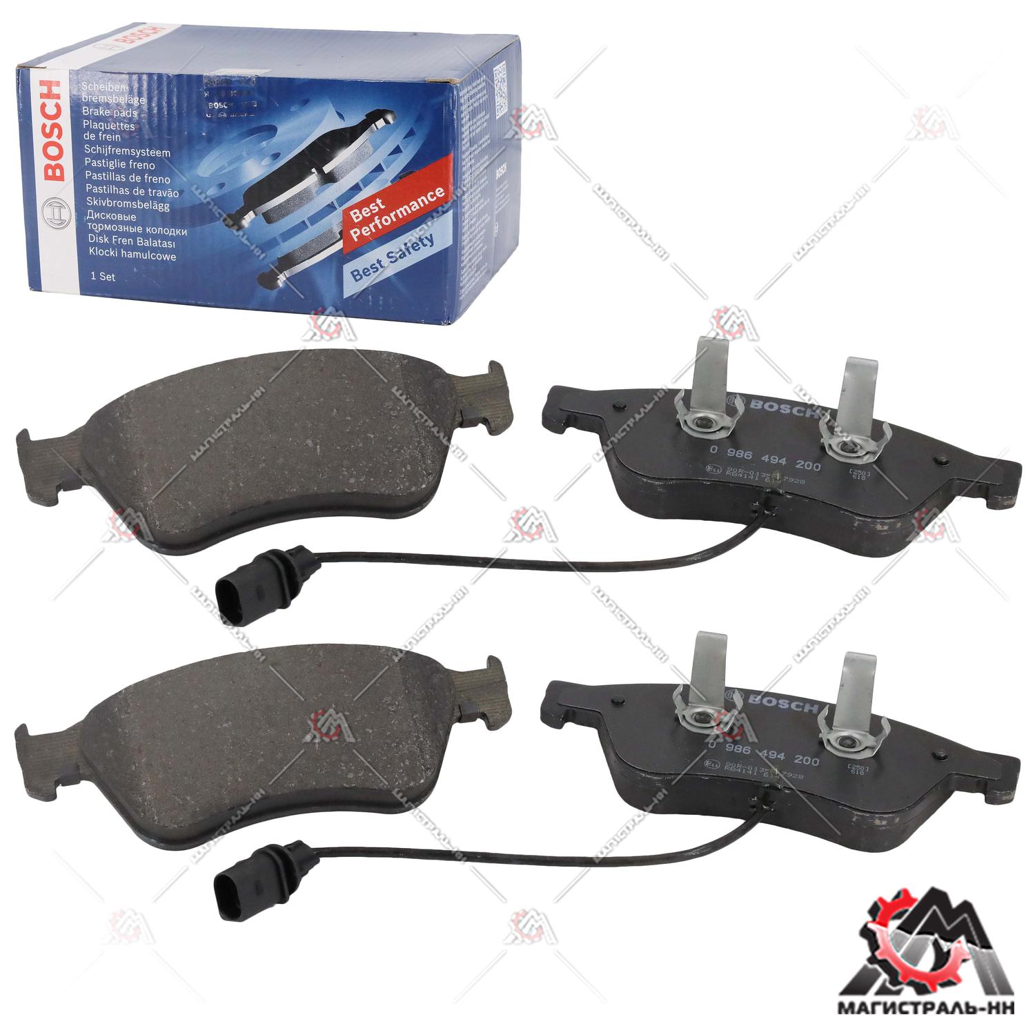 Колодки тормозные передние AUDI A6/A8/VOLKSWAGEN PHAETON 2.7-6.0 02 BOSCH