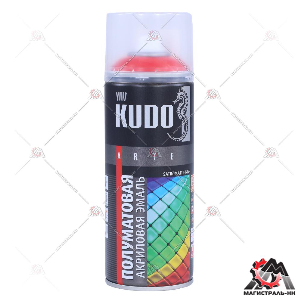 Эмаль универсальная акриловая satin RAL 3020 алая KUDO