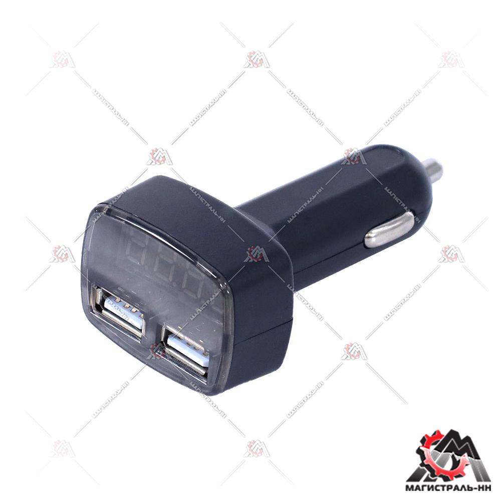 Вольтметр в прикуриватель ВМ-03 (термометр, амперметр, USB зард.уст.)