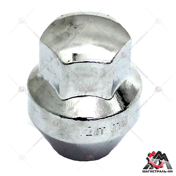 Гайка колесная M12X1,50 Конус 33 мм, цельная, кл.19мм Форд Хром (Матрикс)