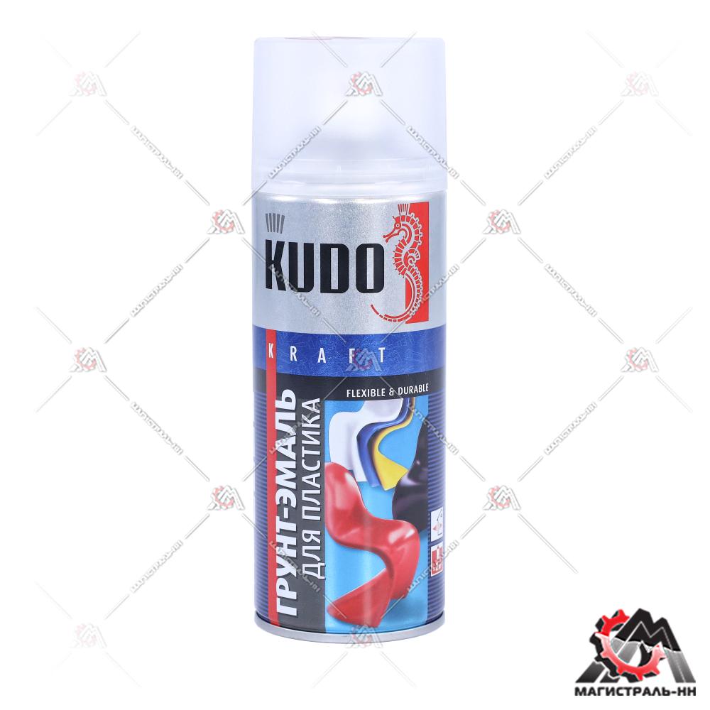Грунт-эмаль для пластика красная (RAL 3020) KUDO 520 мл