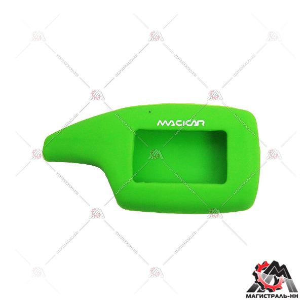 Чехол брелка а/сигнализации зеленый (силикон) SCHER-KHAN 5/6