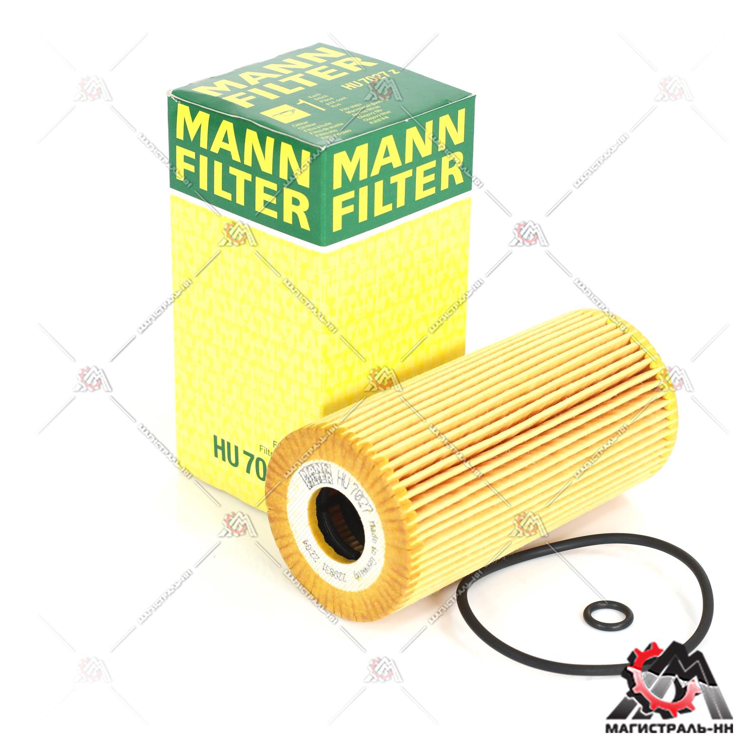 Фильтр масляный KIA SORENTO/SPORTAGE/HYUNDAI ix35 2.0/2.2 CRDI 09- MANN-FILTER HU7027Z