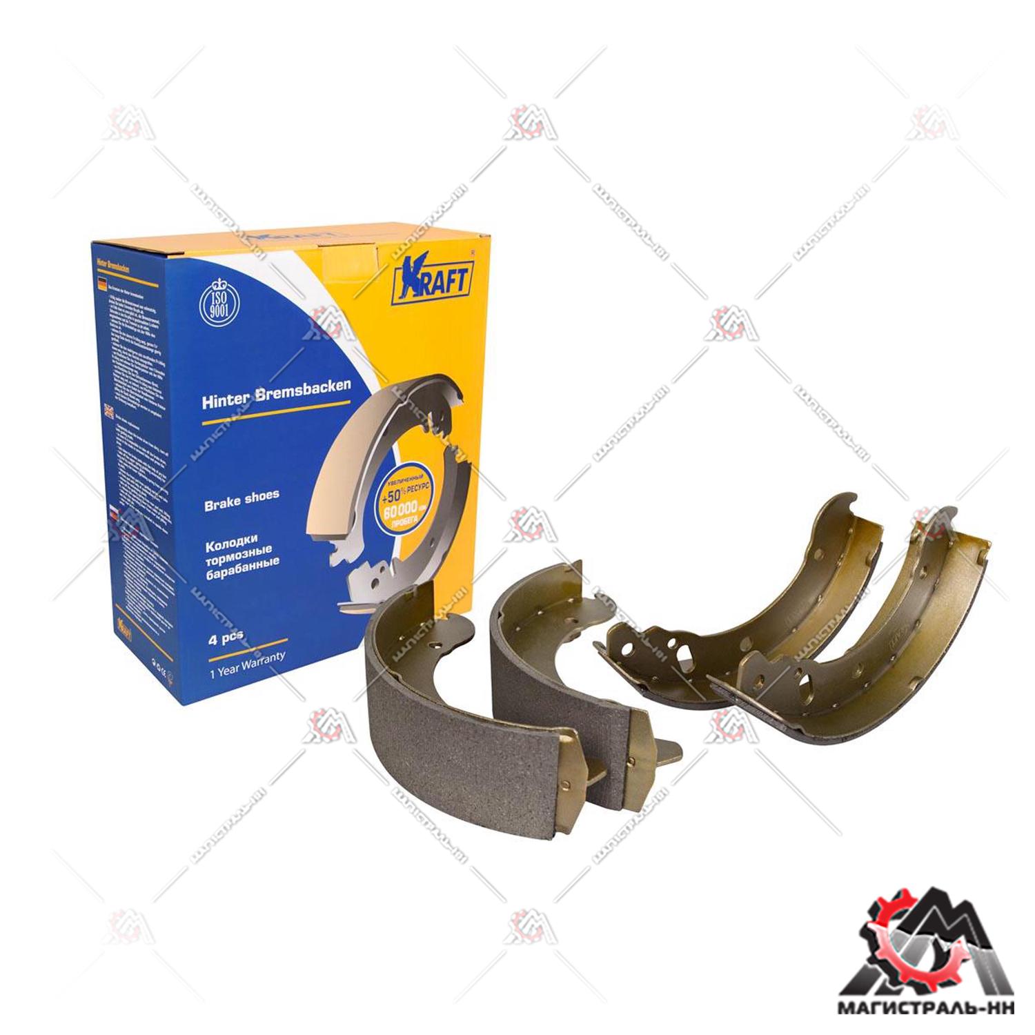 Колодка тормозная задняя (кт.4шт.) Г-3302,3221,2217 KRAFT