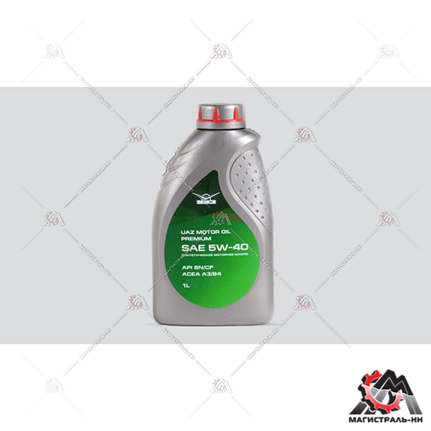 Масло УАЗ моторное MOTOR OIL PREMIUM 5W-40, 1л (синтетика)