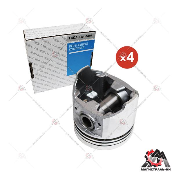 Комплект поршней 21011 (4 поршня + 4 пальца) ремонтный размер 80,0 Класс A (двигатель 21011, 2106)