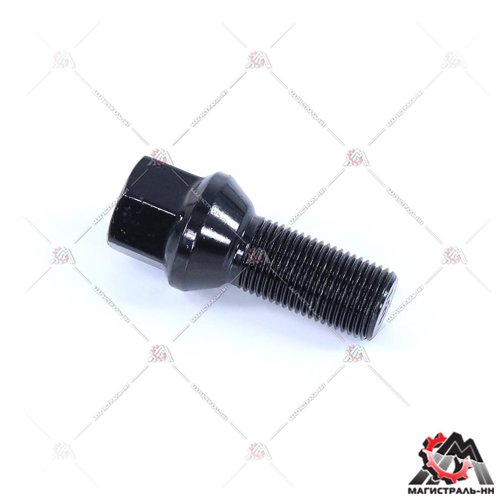 Болт колесный M14X1,25X29 C17F29 BA  Черный Хром Конус с выступом ключ 17 мм 177115 BA (Матрикс)