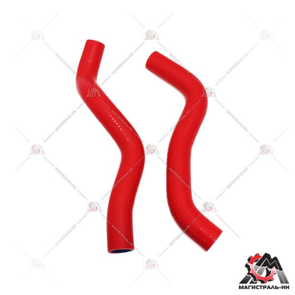 Патрубки радиатора ВАЗ 21082 (к-т 2 шт.) красный силикон 4 слоя (ПТП64)