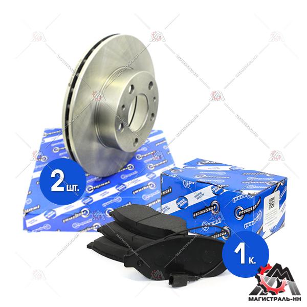 Диски тормозные с колодками передние комплект Citroen Jamper/Fiat Ducato/Peugeot Boxer 94- Riginal