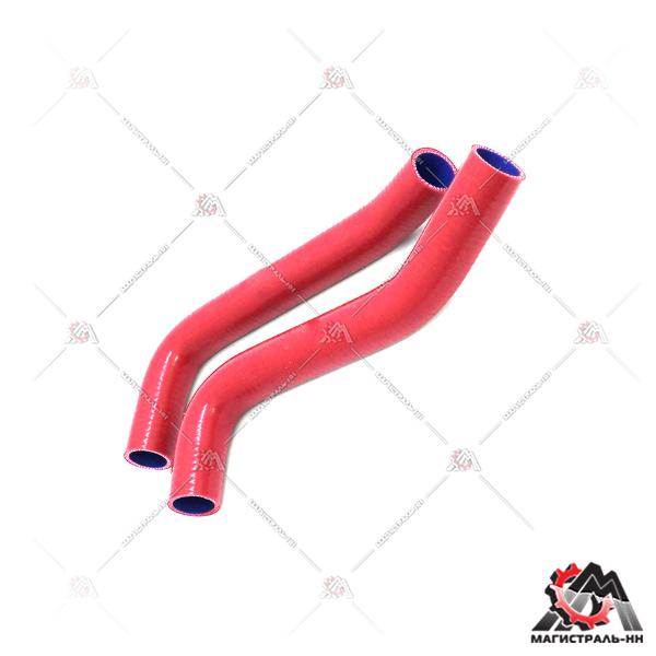 Патрубки радиатора Г-53, 3307 (к-т 2 шт.) красный силикон 4 слоя (ПТП64)