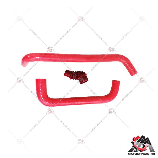 Патрубки регулятора холостого хода 405 (кт. 3 шт.) красный силикон 3 слоя ПТП64
