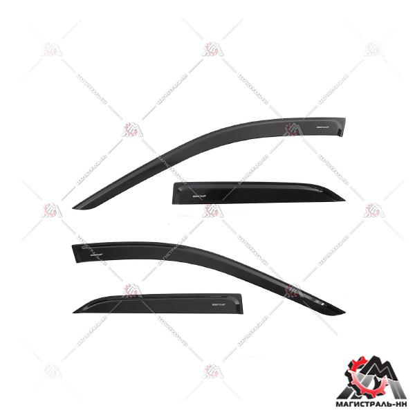 Дефлекторы боковых стекол Kia Rio X-Line 2017 (кт. 4 шт) (накладные) VORON GLASS