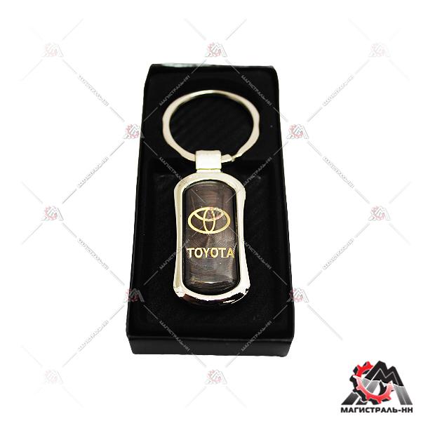 Брелок металлический "TOYOTA" хром с позолотой
