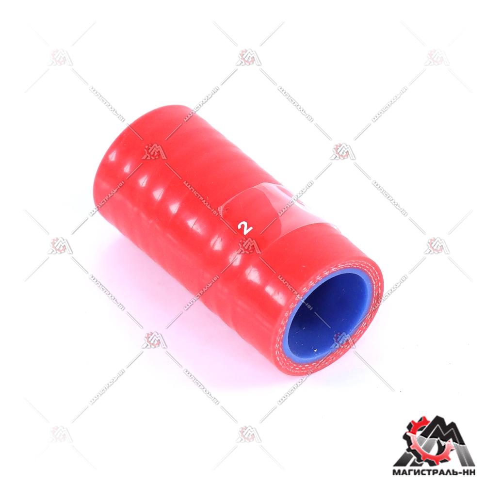 Патрубок теплообменника (25*35*L65) ЯМЗ 4 слоя красный MVQ ПТП