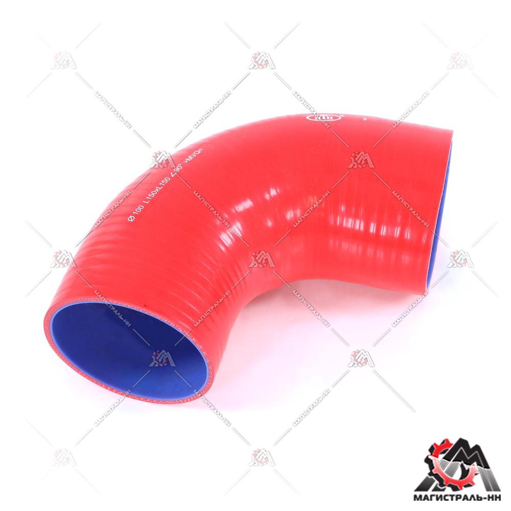 Патрубок (100*L150*150 угол 90) красный MVQ ПТП