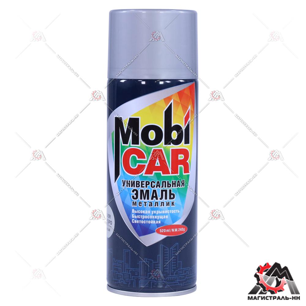 Эмаль универсальная "металлик" MobiCAR, 520 мл, серебро