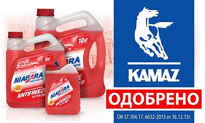 КАМАЗ одобрил антифриз «NIAGARA RED»